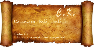 Czipczer Kálmán névjegykártya